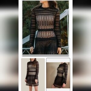 Francesca's Collections Black Lace Dress
